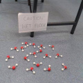 Caution wet floor with H2O