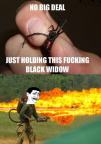 Black widow spider I'm not scared