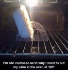 Cake in oven why 120°?