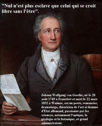 Goethe : nul n'est plus esclave que...