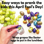 Prank kids for April fool with Easter eggs