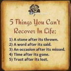 5 things you cant recover in life