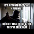 Criminals commit less crime after being shot