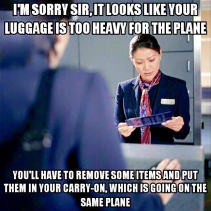 Luggage too heavy