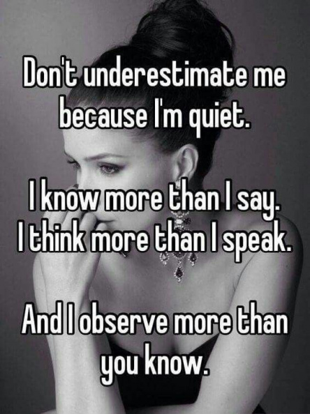Don't underestimate quiet