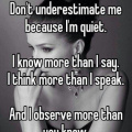 Don't underestimate quiet