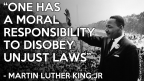 Disobey unjust laws (Martin Luther King)