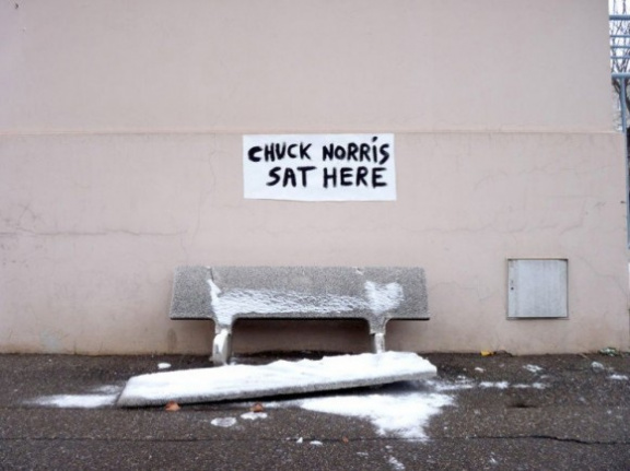 Chuck Norris sat here