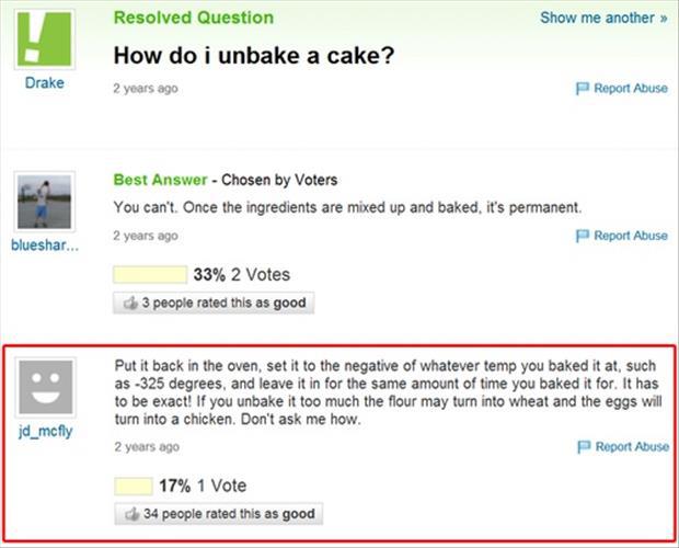 How do I unbake a cake?