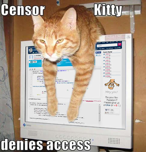 "Censor kitty denies access" .